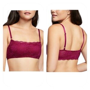 Victorias Secret XL claret red lined no wire lounge bra